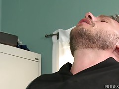 Once his ass is all wet, Jace spits on his co...